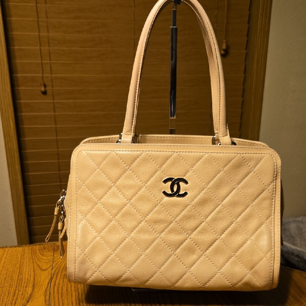 Chanel Classic Beige Quilted Calfskin Shoulder Bag